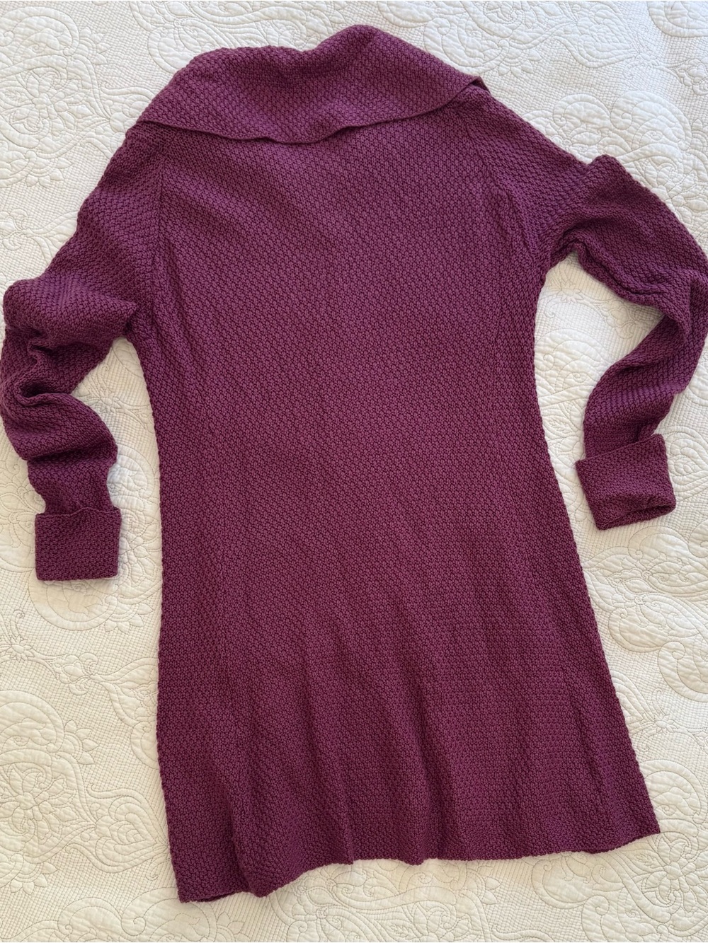 Patagonia Textured 100% Merino Wool Mulberry Long Button Down  Cardigan Sz XL - Picture 2 of 8